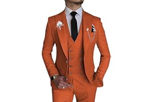 Wangyue Men's 3 Piece Slim Fit Suit Double Breasted Suit Men Formal Suit for Wedding Prom Dinner Party