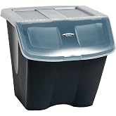 Redmon since 1883 10 Gallon Stackable Shutter Bins, Black, 7316