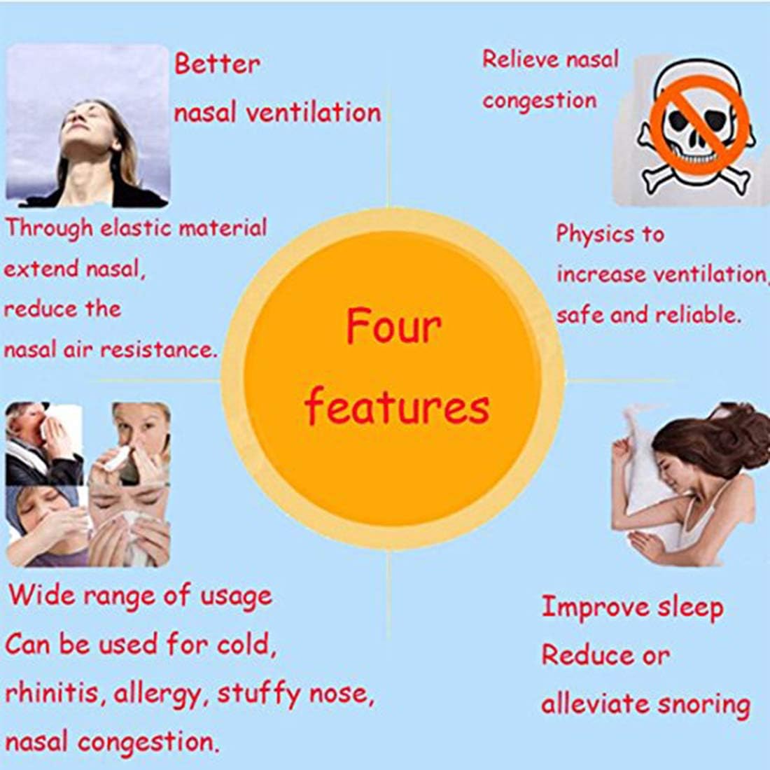 50-300 Count Nasal Strips Better Breath Anti Snoring (66mm*19mm) (300): Health & Personal Care
