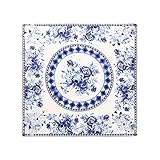 Aqueena Women's 100% Luxury Square Silk Neckerchief Digital Printing Scarf (Blue and white porcelain)
