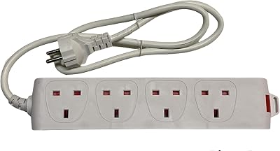 Wandhill UK to Europe Schuko Type E/F Travel Adaptor Extension 4 Way