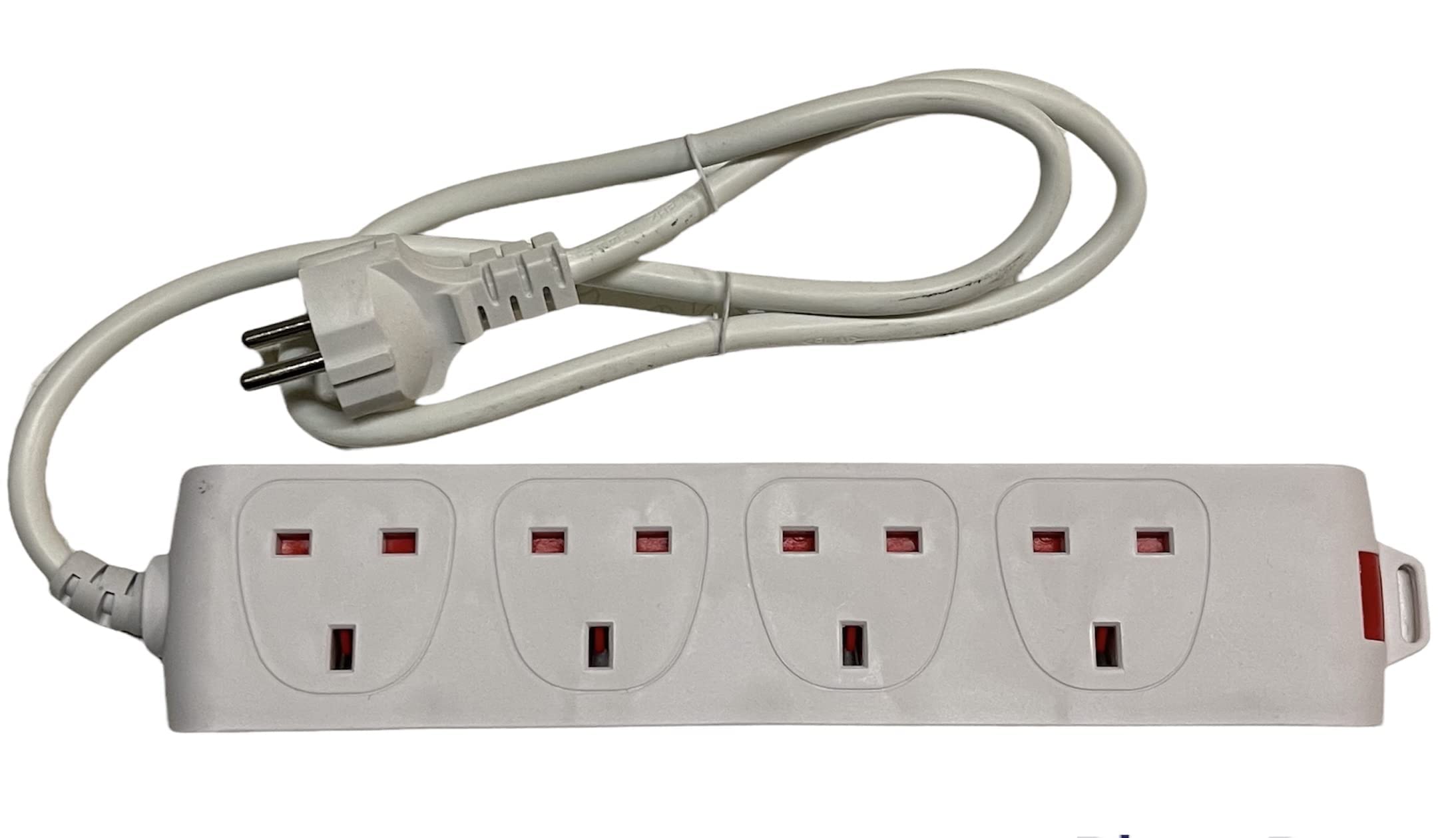 UK to Europe Schuko Type E/F Travel Adaptor Extension 4 Way for France, Germany, Italy, Spain, all EU countries.