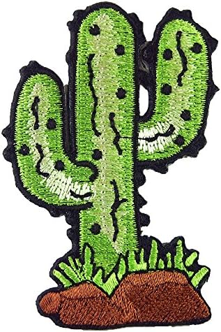 Green Cactus Embroidered Iron on Patch