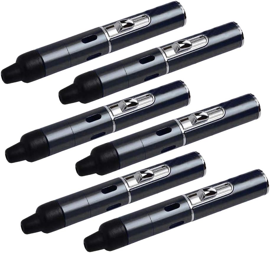 Portable Metal All in One Pipe for Herb Leaves, Detachable Black Color (6 Pack)