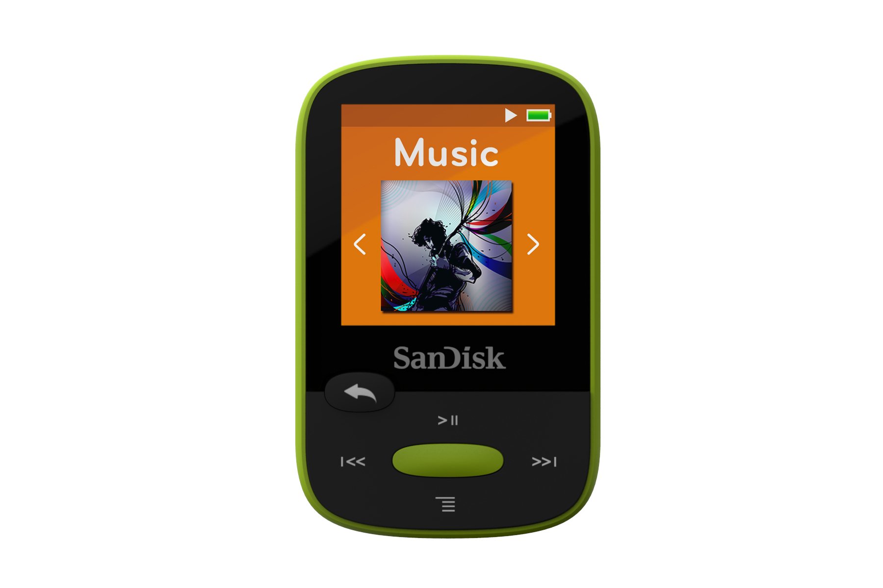 SanDisk 8GB Clip Sport MP3 Player, Lime - LCD