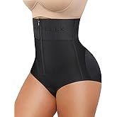 SHAPELLX Women's Tummy Control Shapewear Wide Band High Waist Body Shaper Waist Cinchers Panty With Zipper