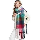 Scarf for Women Winter Warm Long Shawl Large Scarves Cold Weather Thick Blanket Scarfs Colorful Plaid