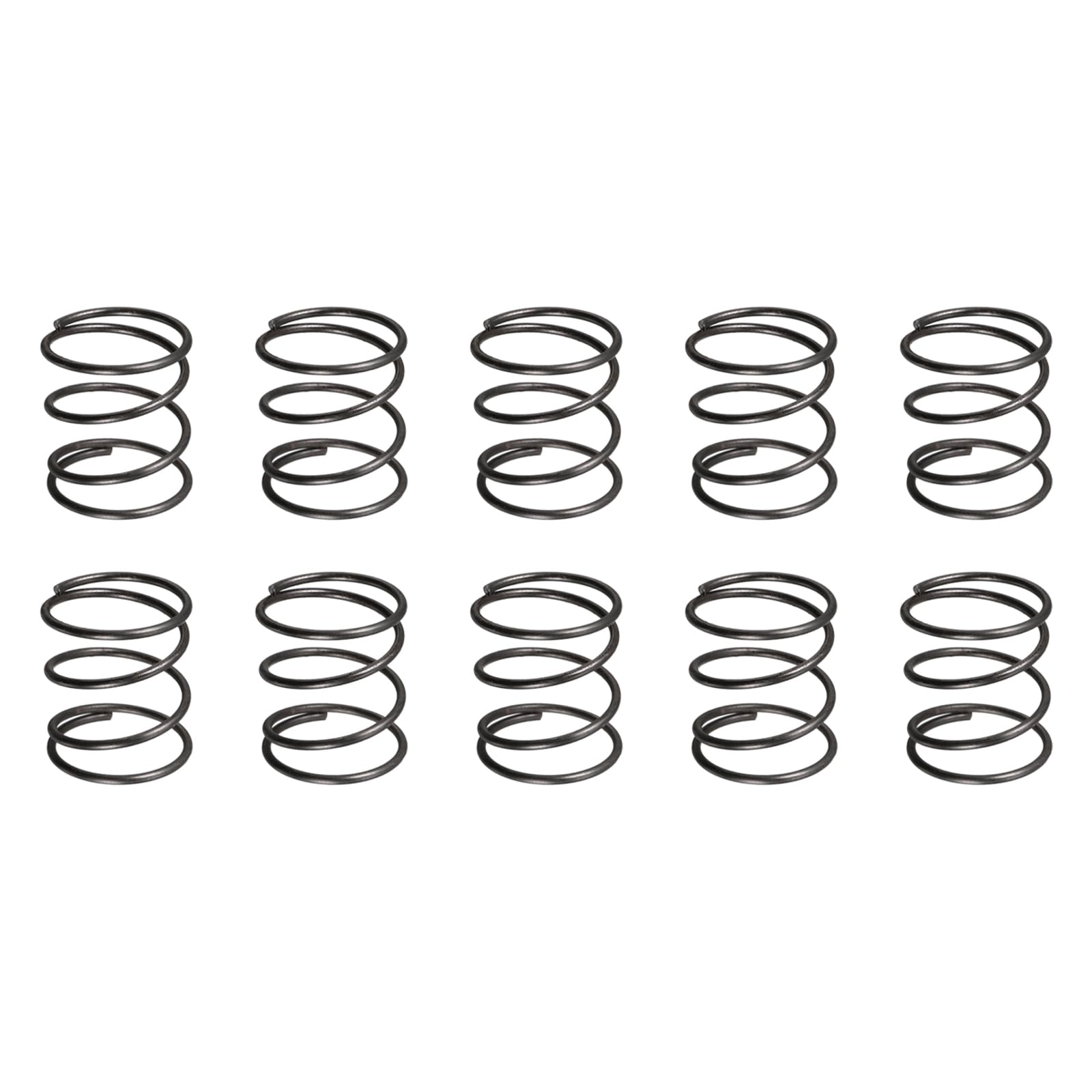 DTGN 1.2x18x20mm(DxODxL) Compression Spring - 10Pack - Good for Machinery - Spring Steel Extension Spring - Black