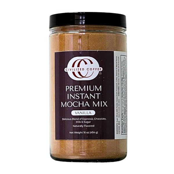 CIVILIZED COFFEE INSTANT MOCHA POWDER – VANILLA FLAVOR JAR (16 0Z)