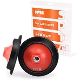 SPTA 2Pcs RO Rotary Flexible Backing Plate, Hoop-and-Loop Face PU Soft Backing Pad Used On Rotary Polisher Sander for Sanding Polishing Buffing Finishing (5/8"-11 Thread, Orange, 5Inch (125mm))