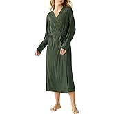 Latuza Women's Viscose Robes Long Sleeves Bathrobe with Pockets