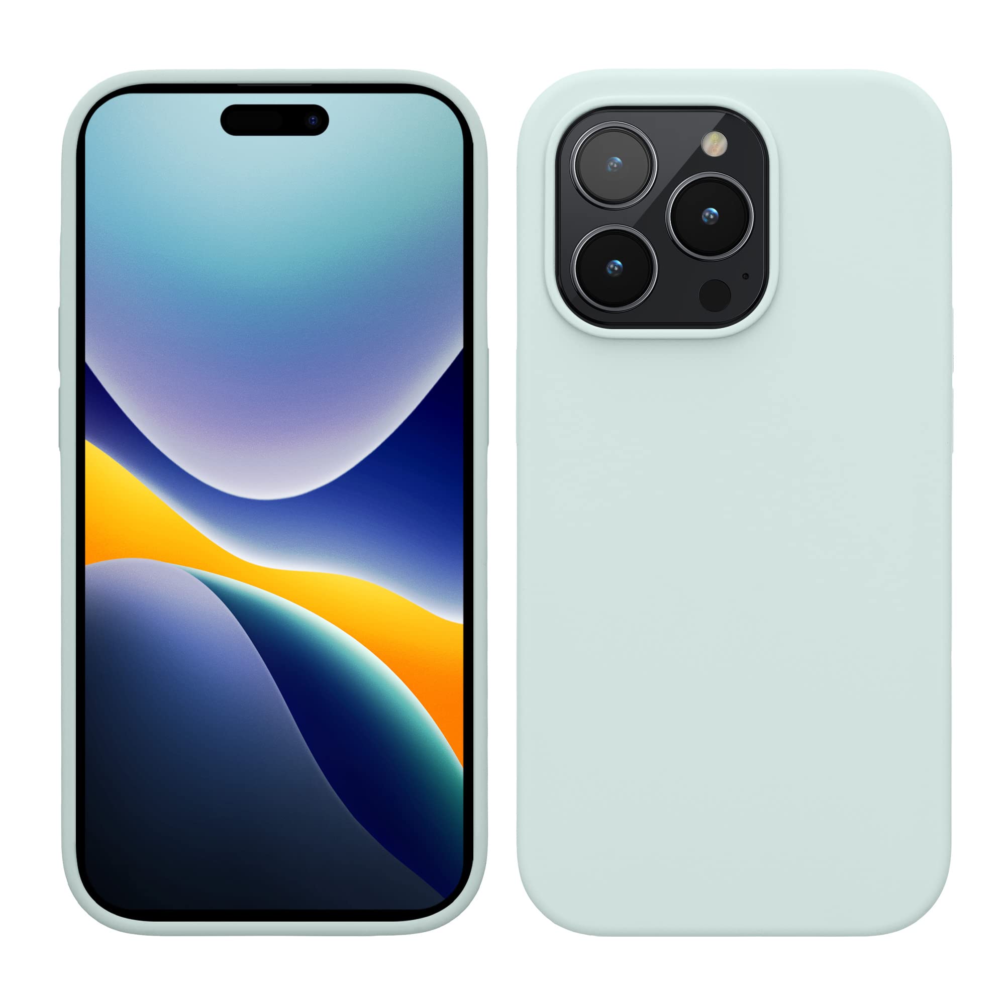 kwmobile Case for iPhone 14 Pro Case - Slim Soft TPU Silicone Cover - Works with Wireless Charging - Cool Mint โ image 1