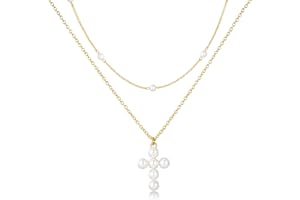 BRAYEG 14K Gold Pearl Necklace for Women, Dainty Gold Pearl Pendant Necklaces Adjustable Simple Pearl Necklaces Bride Wedding Single Pearl Necklaces for Mother's Day Necklace Jewelry Gift