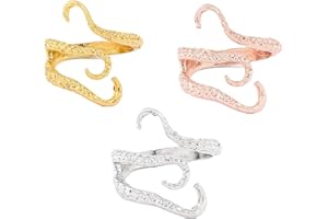 Nwsrayu 3 Pcs Adjustable Knitting Loop Crochet Ring Knitting Accessories Octopus Ring for Mens Women Arthritic Yarn Guide Finger Holder Knitting Thimble