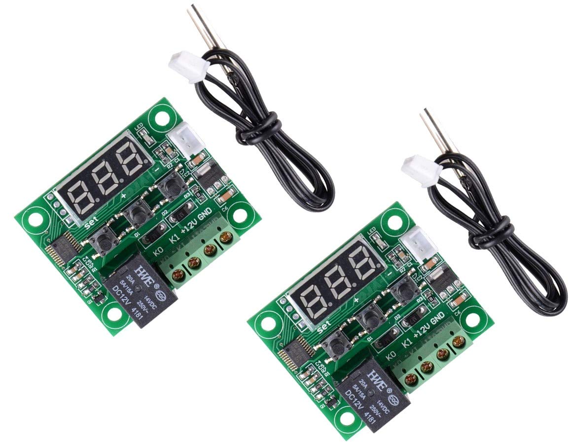 2pcs W1209 Digital Cool Heat temp Thermostat Thermometer Temperature Control DC12V