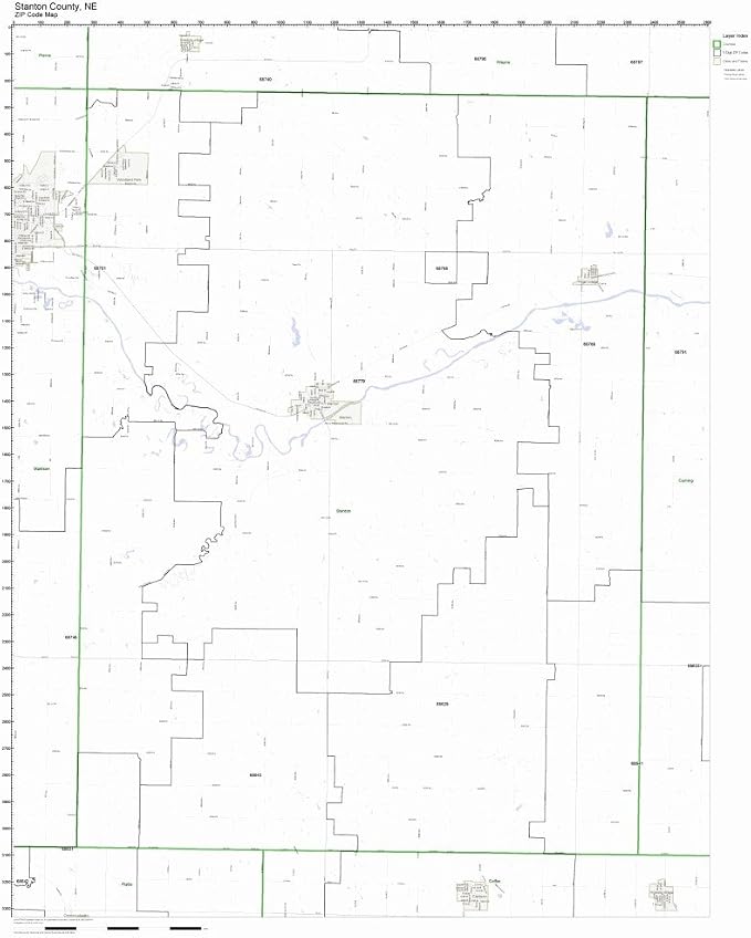 Amazon.com: Stanton County, Nebraska NE ZIP Code Map Not Laminated