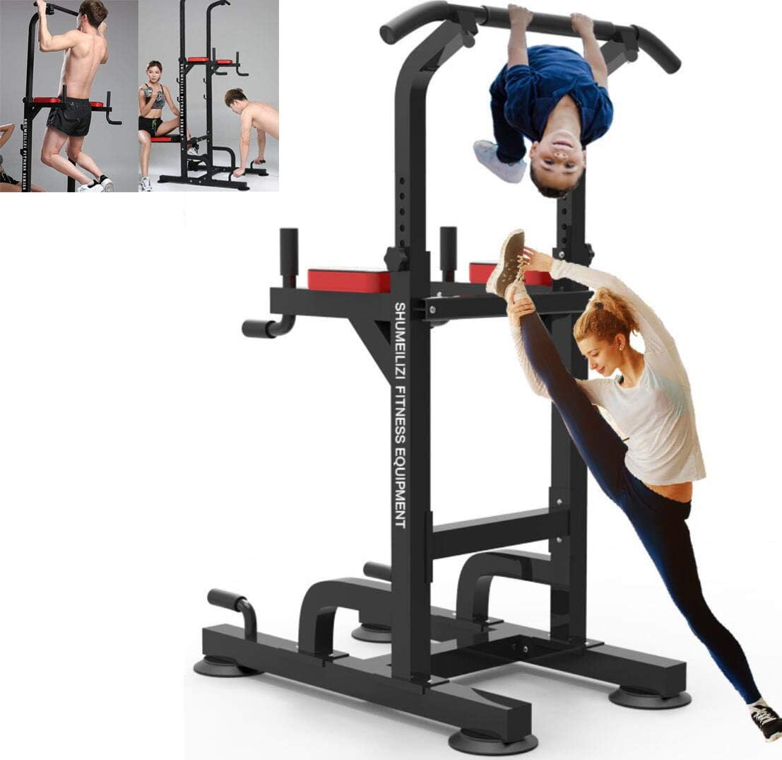 VEVC Power Tower, Adjustable Pull Up Bar Multi-Function Dip Stands, Standing Tower Gym, Equipment Sports Pull Up Tower for Indoor Home Fitness