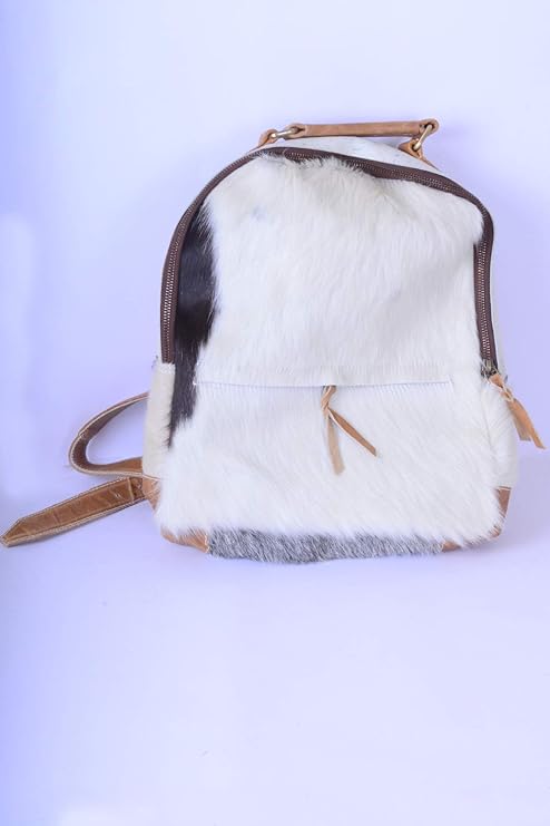 Buy Delta Presents Hair On Leather Black And White Back Pack Bags