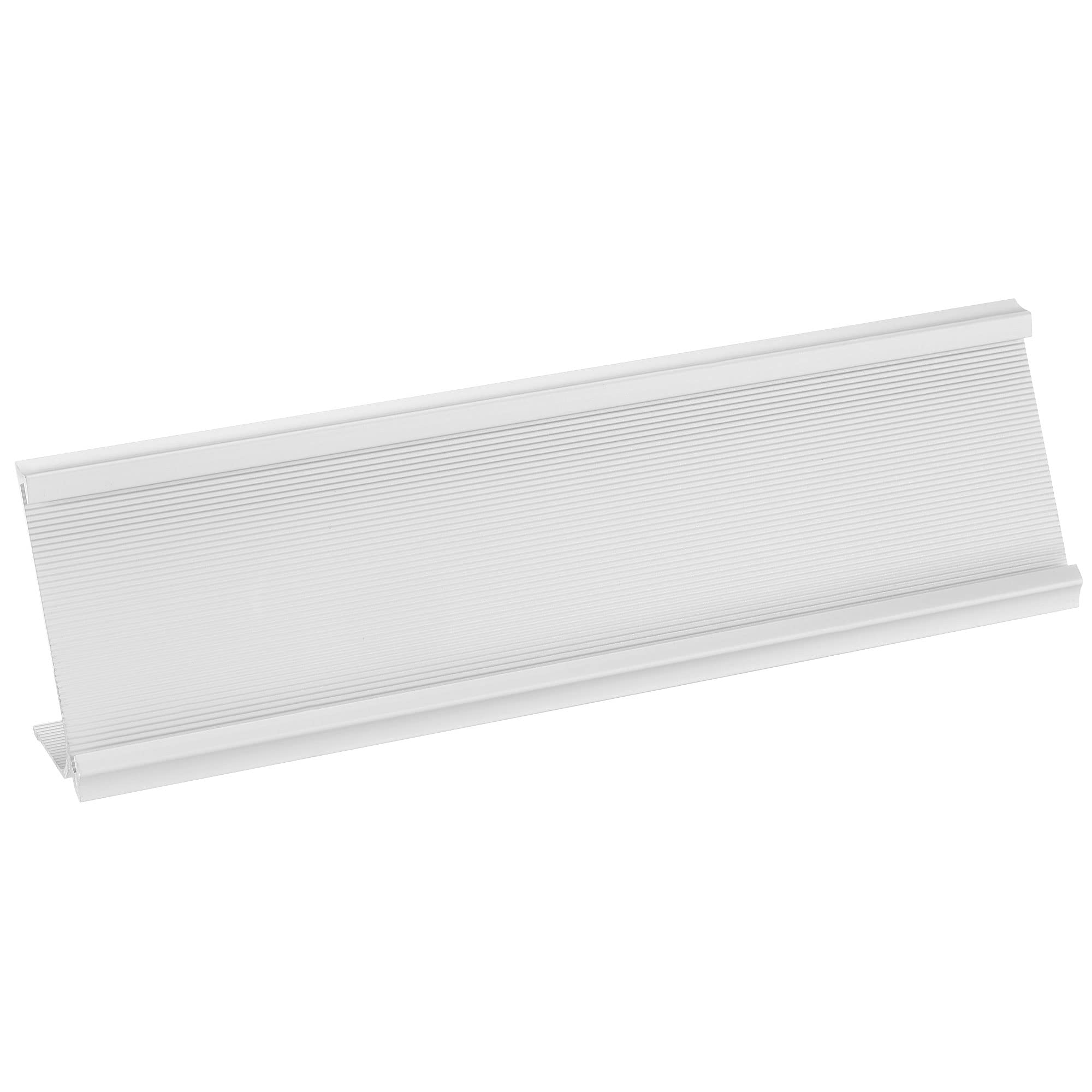 PATIKIL 2 x 7.8inch Aluminum Name Plate Holder, 1Pcs L Type for Desk Office Business Door Sign Holder Silver Tone