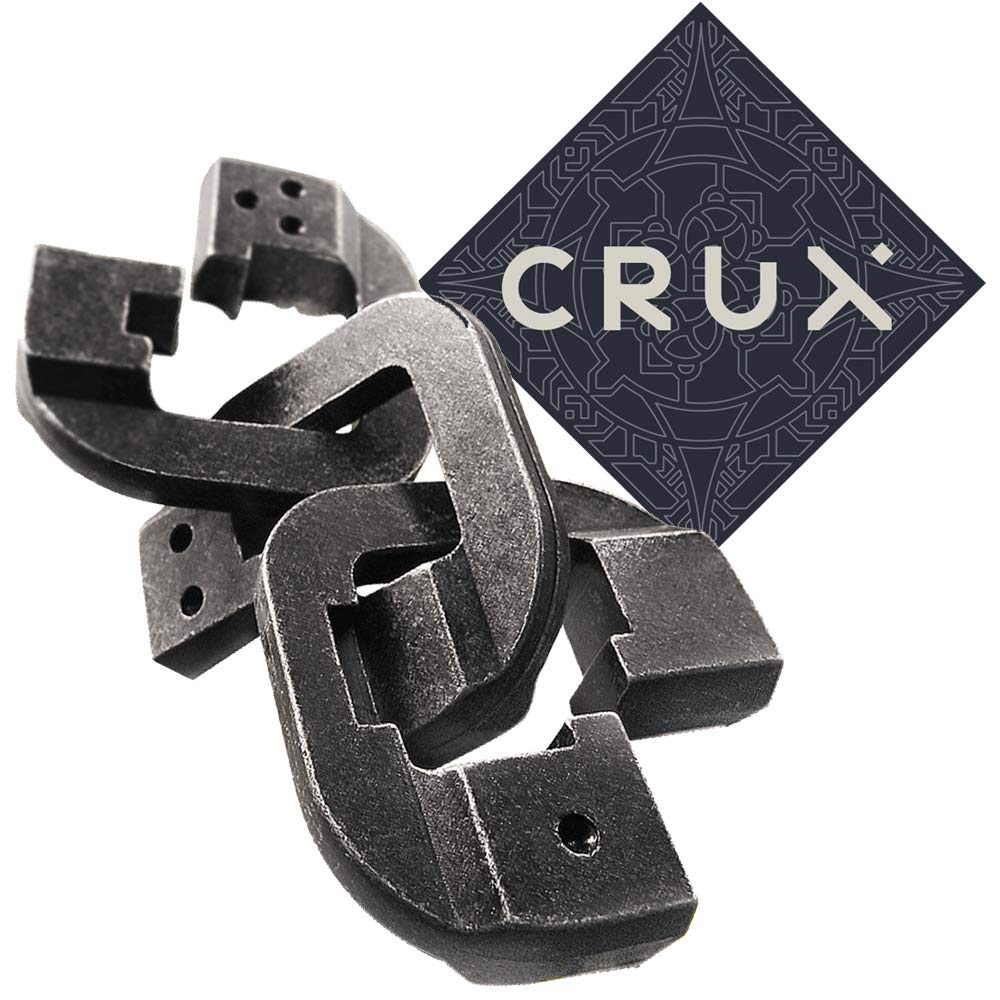 Hanayama Cast Chain Puzzle - Level 6 of 6 - Grandmaster Difficulty - Includes Crux Sticker
