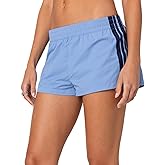 UAURORAO Women Striped Athletic Shorts Elastic Waist Side Stripe Casual Shorts Loose Patchwork Workout Sweat Shorts