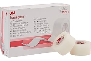 3M Transpore Surgical Tape, 1" x 10 yds, 12 Count (Pack of 1)
