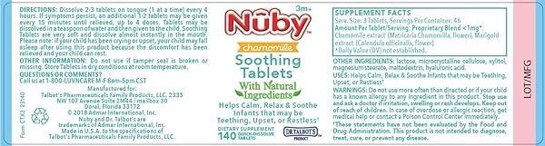 DR. TALBOT’S CHAMOMILE SOOTHING TABLETS, QUICK DISSOLVE, 140 COUNT