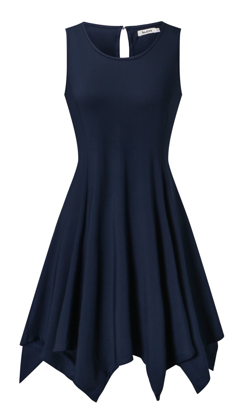 DILANNI Womens Comfy Swing Tunic Sleeveless Solid T-Shirt Dress