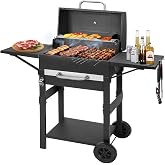 Charcoal Grill with 2 Side Tables 343 Sq.In.for BBQ Outdoor Cooking | BBQ Grill for Outdoor Cooking perfect for backyard,patio,camping,picnics and outdoor barbecue parties by DNKMOR