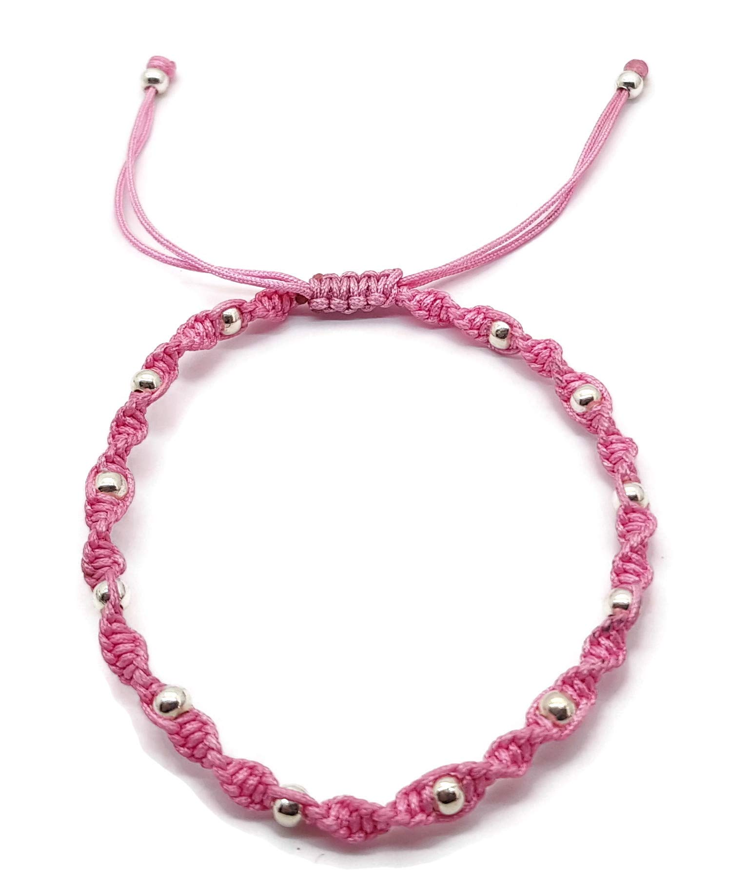 MYSTIC JEWELS - Colorful Thread Kabbalah Bracelet with Balls, Amulet, Evil Eye Protection, Good Luck, 2E+1 centimeters, Metal Free