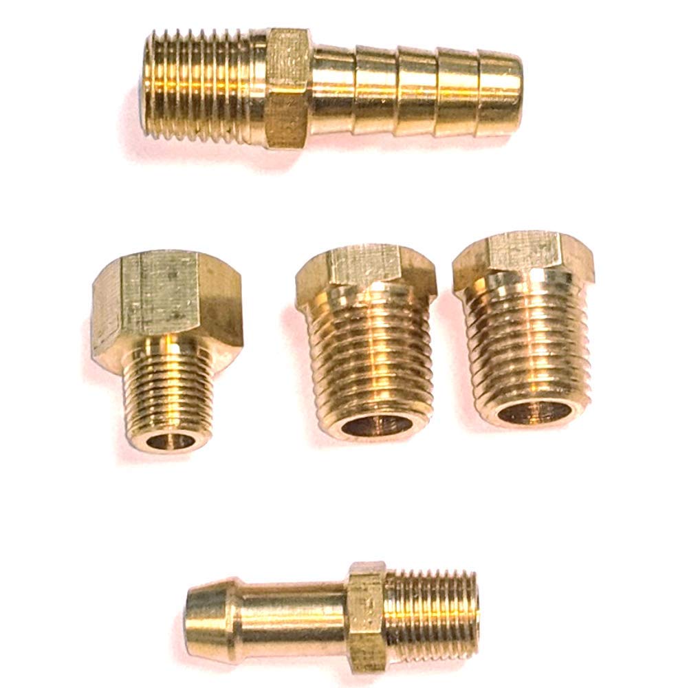 Pirate Mfg Universal Fuel Pump Fitting Kit 3/8" & 1/4" Npt, Compatible with Chevy SBC BBC Sb Bb