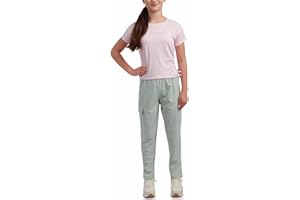 RBX Girls' Pants Set - 2 Piece Performance Ribbed T-Shirt and Woven Tech Cargo Pants - Complete Outfit Set for Girls (4-16)