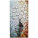 Asdam Art Oil Paintings - 3D Hand painted Flower Canvas Paintings White Floral Vase Art Vertical Wall art Abstract Modern Wall Artwork Decor For living Room Bedroom Bathroom Home Framed 20x40 inch