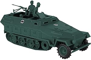 BMC TOYS BMC CTS WW2 German Hanomag Halftrack - 5pc Forest-Green Plastic Army Men Vehicle