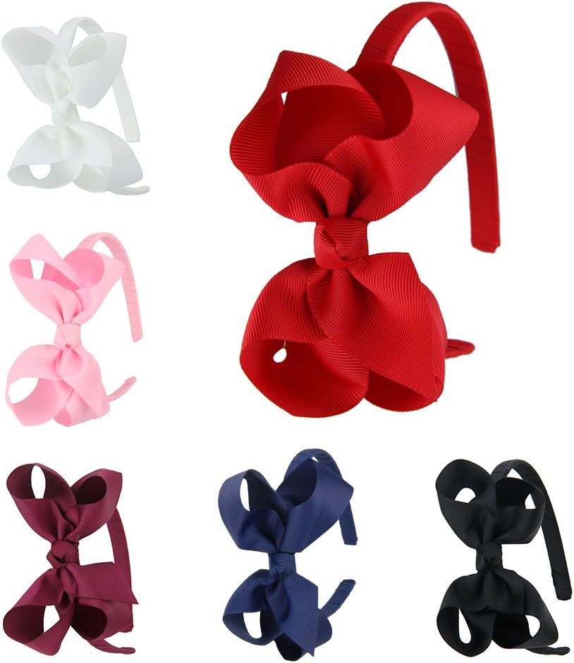 7Rainbows Girls Boutique Grosgrain Ribbon Headband with Bows