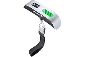 Digital Luggage Scale, Fosmon, Stainless Steel, Backlight, LCD Display, Digital Hanging Luggage Weight Scale, Up to 50 Kilogr