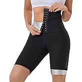 Meiosuns Sauna Sweat Short for Women Weight Loss High Waisted Pant Compression Workout Waist Trainer Sauna Shorts Body Shaper