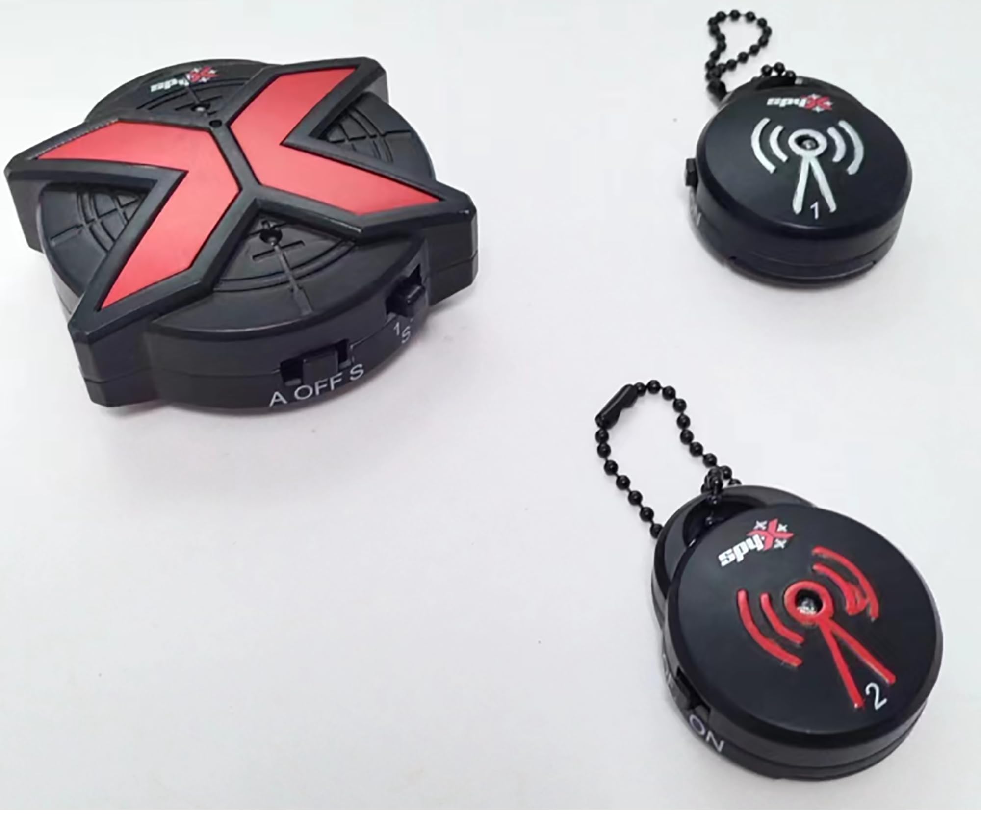 SpyX Spy Tracker Tag - Spy Tracking Toy Gadget For Kids. Protect & Find Your Stuff Or People You Want To Track. Alarm/Track Modes. 2 Spy Tags and 1 Receiver Included
