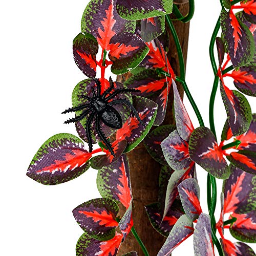FiveBull Reptiles Plants,2 Pieces Hanging Silk Terrarium Leaves for Reptile & Amphibian Habitat Décor Ornaments with Suction Cup for Bearded Dragons,Lizards,Geckos,Snake Pets Tank Habitat Decorations - Thumbnail 3