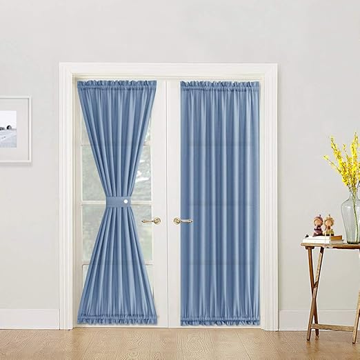 Amazon Com Semi Sheer French Door Panels Privacy Casual Weave