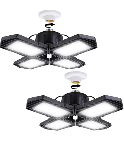 Bell+Howell QUADBURST LED Shop Light - 80W 5500 Lumen, Deformable Panels, Ultra-Bright Garage Ceiling Light (White) - View #5
