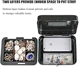 Parrency Cash Box with Money Tray Key Lock 7.87 x 6.89 x 3.70 inches Black view 5