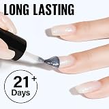 TOMICCA White Glitter Gel Nail Polish Shimmer Silver Nude Translucent Jelly Top view 3