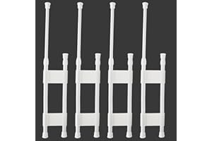 SUNCARACCL 4 Sets Double RV Refrigerator Bar, Adjustable RV Fridge Tension Rods for Holding Food Drinks in Place During Travel, RV Refrigerator Accessories (15.8-27.6 Inch)