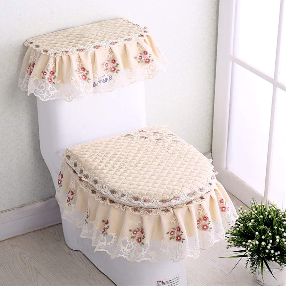Four Seasons Home Toilet ThreePiece Lace Fabric Zipper Type HighEnd