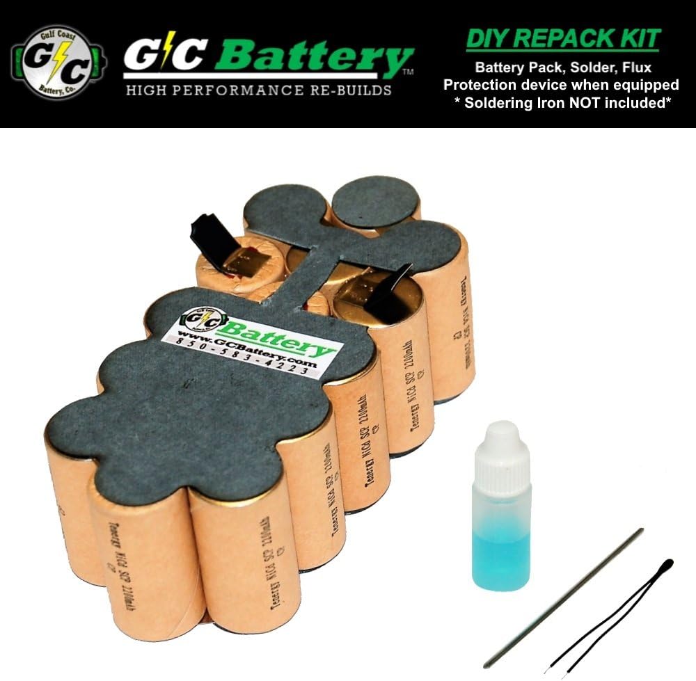 Porter Cable 19.2V Battery 8823 | 8923 DIY REPACK KIT (contact not included) | Tenergy 2.2Ah NiCd