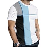 SOLY HUX Men's Casual T Shirts Short Sleeve Crew Neck Color Block Graphic Tees Shirt Summer Tops