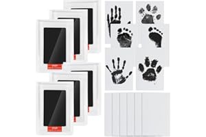 6-Pack Baby Inkless Hand and Footprint Kit, Paw Print Kit for Dog Cats,Safe No Mess Clean Touch Ink Pads for Babies 0-6 Month