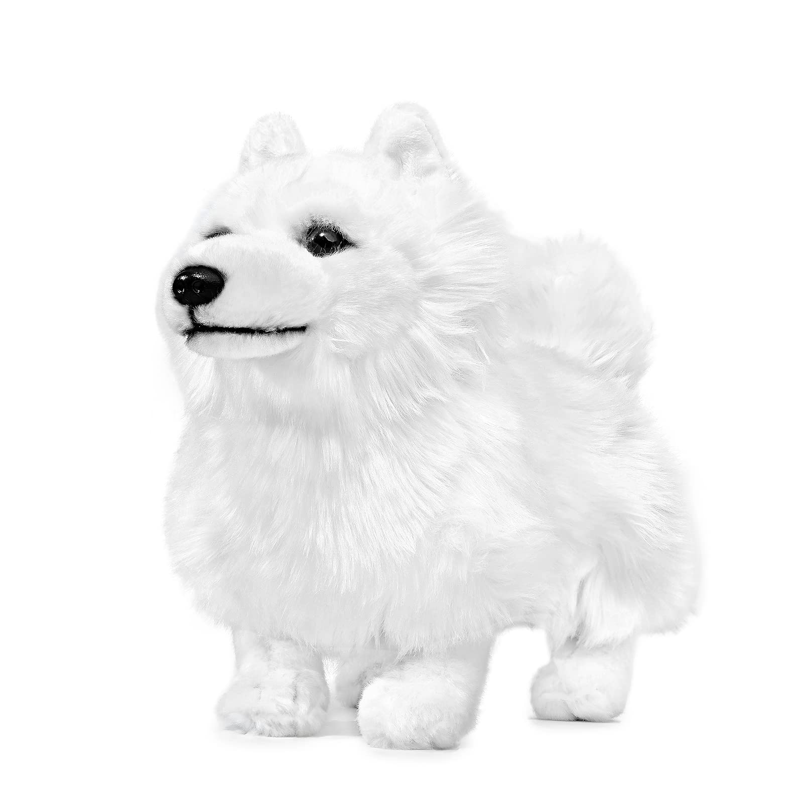 Photo 1 of ZHONGXIN MADE Simulation Samoyed Plush Toy - Realistic 12" Standing White Samoyed Pet Dog Stuffed Animal Cute Dog Puppy Model Toy, Unique Plush Gift Collection for Kids Birthday, Home Decor