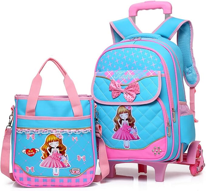 Kids Trolley Backpack, Kids Backpacks Luggage Six Wheels Trolley School